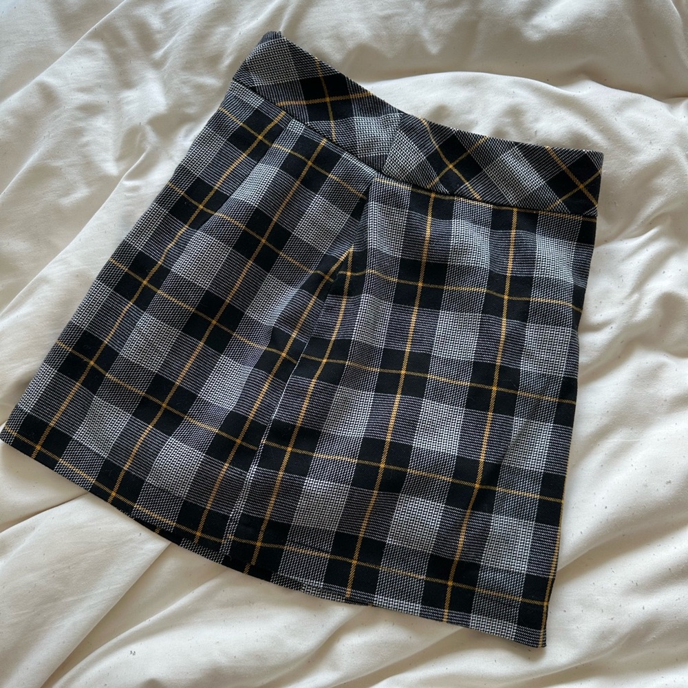 Plaid Black and White Women's Skirt